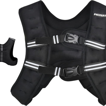 Weighted Vest with Ankle/Wrist Weights 6Lbs-30Lbs Body Weight Vest with Reflective Stripe, Size-Adjustable Workout Equipment for Strength Training, Walking, Jogging, Running for Men Women