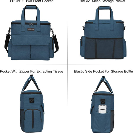 Dog Travel Bag Dog Travel Kit for a Weekend Away Set Includes Pet Travel Bag Organizer for Accessories, 2 Collapsible Dog Bowls, 2 Travel Dog Food Container (Black)