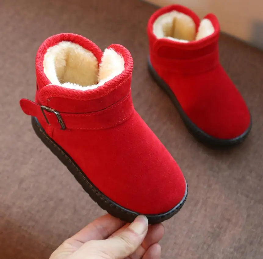 Child Plush Thicker Sole Boys Girls Snow Boots Shoes Autumn Winter Warm Fashion Children Boys Students Snow Boots Kids Boots