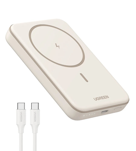 5000Mah Wireless Power Bank, Fast Charging Portable Charger, Battery Pack for Iphone, White