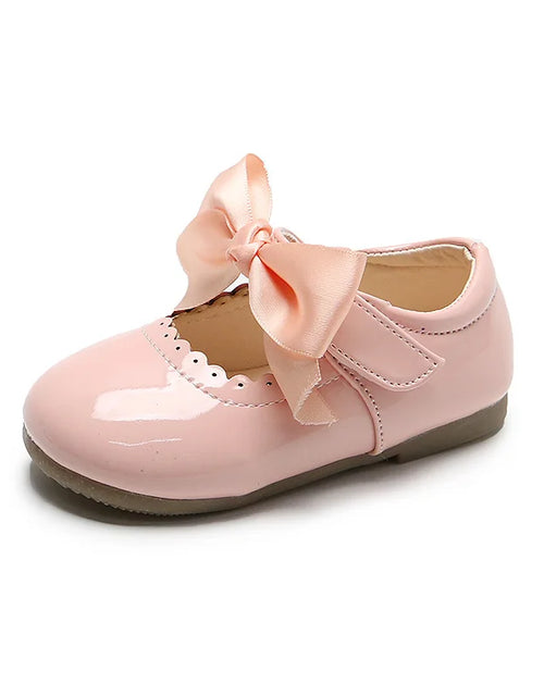 Load image into Gallery viewer, Flower Children Kids Pink White Black Leather Shoes for Little Toddler Baby Girls Slip on Butterfly Dance Princess Shoes New

