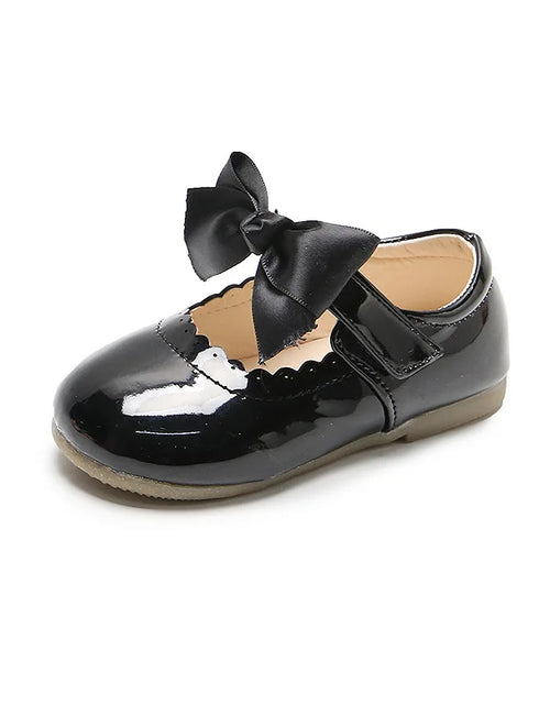 Load image into Gallery viewer, Flower Children Kids Pink White Black Leather Shoes for Little Toddler Baby Girls Slip on Butterfly Dance Princess Shoes New
