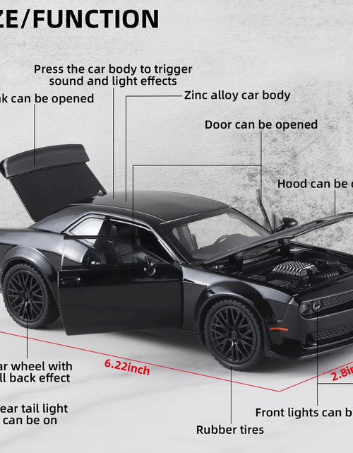 Load image into Gallery viewer, 1/32 Hellcat Redeye Alloy Diecast Muscle Car Model Sound &amp; Light Children&#39;S Toy Collectibles Birthday Gifts Original Box Present

