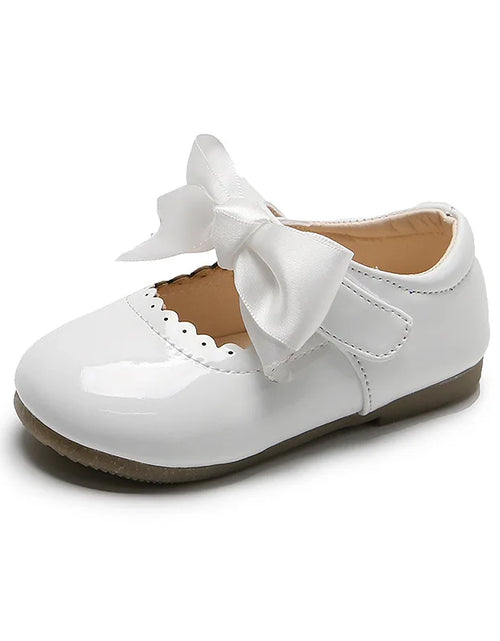 Load image into Gallery viewer, Flower Children Kids Pink White Black Leather Shoes for Little Toddler Baby Girls Slip on Butterfly Dance Princess Shoes New
