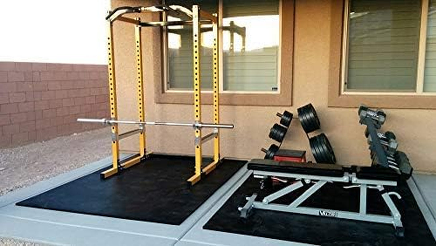 American Floor Tiles - Heavy Duty Stall Tiles - Stable/Horse Tiles - Thick, Durable Rubber Flooring Solid Black 8' X 20' Set 1/2" Thick (40 Tiles Total)