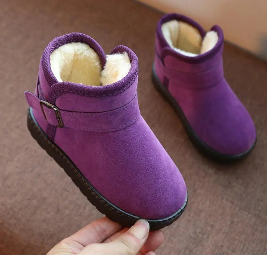 Child Plush Thicker Sole Boys Girls Snow Boots Shoes Autumn Winter Warm Fashion Children Boys Students Snow Boots Kids Boots