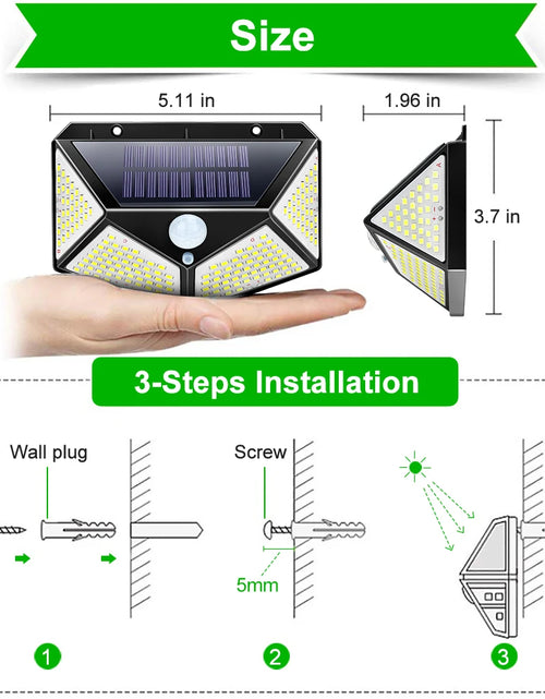 Load image into Gallery viewer, 100 LED/180LED Solar Light Outdoor Solar Lamp Sunlight Waterproof PIR Motion Sensor Light for Garden Decoration Yard Solar Light
