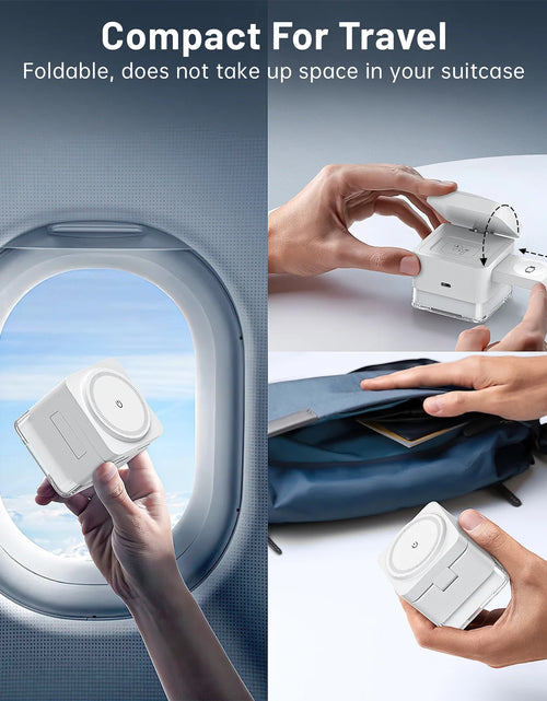 Load image into Gallery viewer, Wireless Charging Station, 3 in 1 Mag-Safe Charger Stand for Multiple Iphone Devices, Magnetic Wireless Charger for Iphone 15/14/13/12/Pro/Pro Max, Iwatch Ultra/Se/9/8/7/6/5/4/3/2, Airpods 2/3, White
