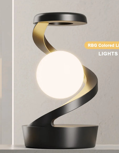 Load image into Gallery viewer, 3D Levitating Ball Lamp with Wireless Phone Charger Creative Table 3D LED Lamp Floating Moon Table Lamp for Bedroom Novelty Gift
