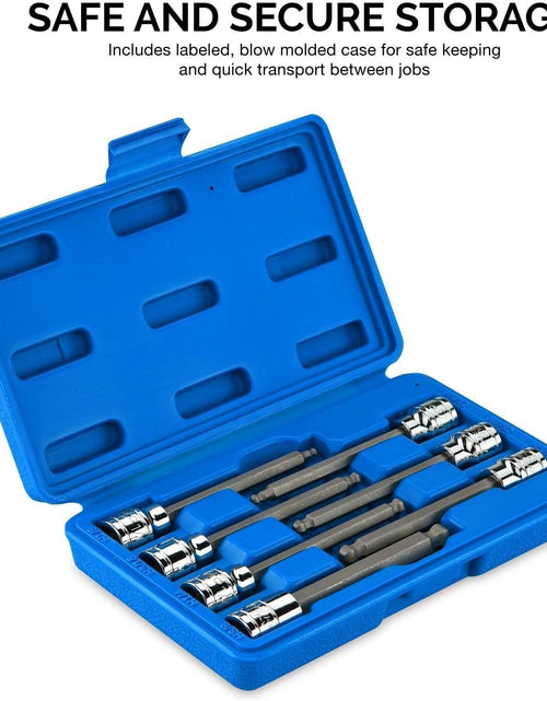 Load image into Gallery viewer, 10072A 3/8-Inch Drive Extra Long Allen Hex Bit Socket Set, SAE, 1/8-Inch - 3/8-Inch | S2 and Cr-V Steel, 7-Piece Set
