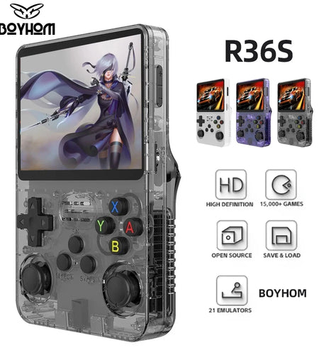 R36S Retro Handheld Video Game Console Linux System 3.5 Inch IPS Screen R35S Pro Portable Pocket Video Player 64GB Games