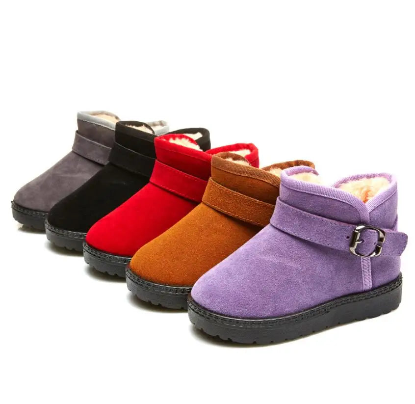Child Plush Thicker Sole Boys Girls Snow Boots Shoes Autumn Winter Warm Fashion Children Boys Students Snow Boots Kids Boots