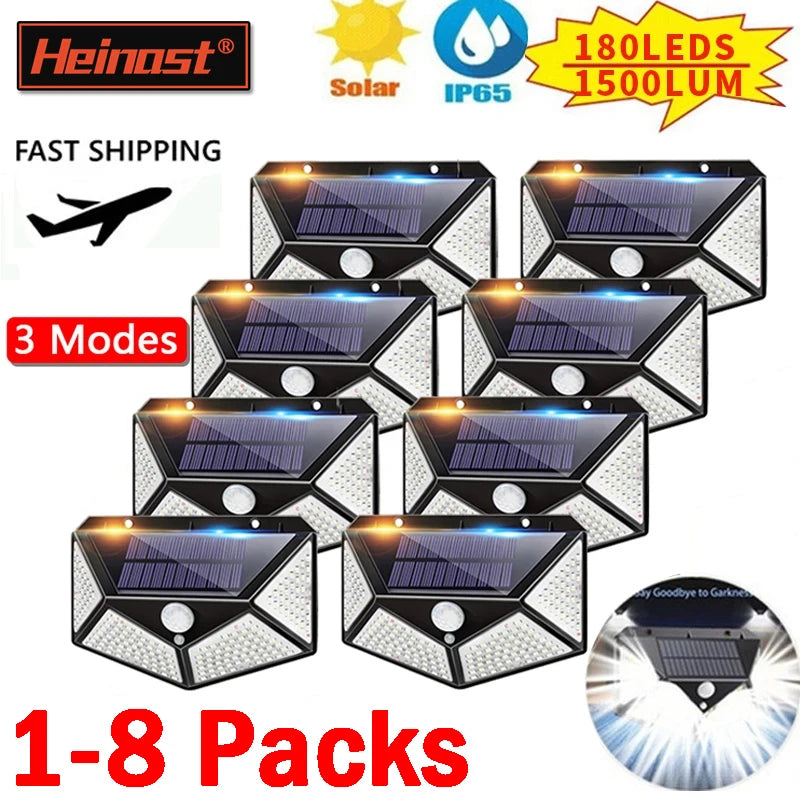 100 LED/180LED Solar Light Outdoor Solar Lamp Sunlight Waterproof PIR Motion Sensor Light for Garden Decoration Yard Solar Light