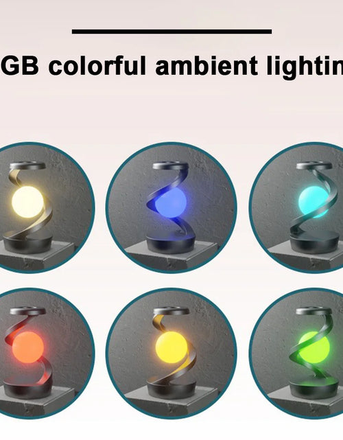 Load image into Gallery viewer, 3D Levitating Ball Lamp with Wireless Phone Charger Creative Table 3D LED Lamp Floating Moon Table Lamp for Bedroom Novelty Gift
