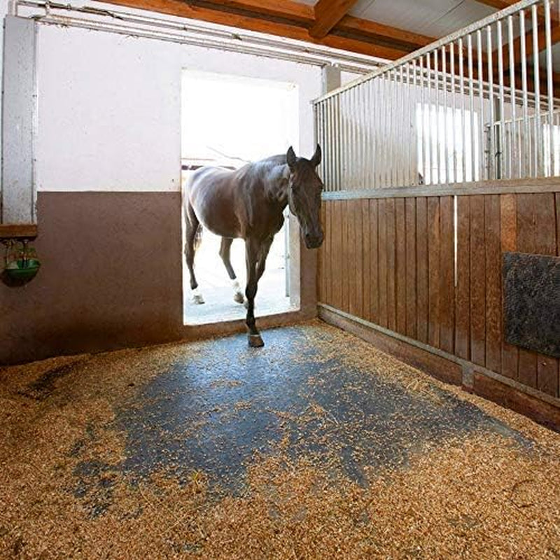 American Floor Tiles - Heavy Duty Stall Tiles - Stable/Horse Tiles - Thick, Durable Rubber Flooring Solid Black 8' X 20' Set 1/2" Thick (40 Tiles Total)