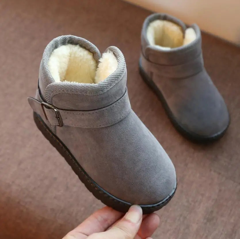 Child Plush Thicker Sole Boys Girls Snow Boots Shoes Autumn Winter Warm Fashion Children Boys Students Snow Boots Kids Boots