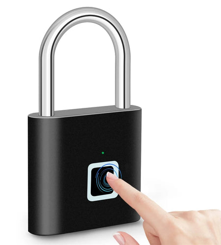 Keyless USB Charging Fingerprint Lock Smart Padlock Waterproof Door Lock 0.2Sec Unlock Portable Anti-Theft Padlock Zinc