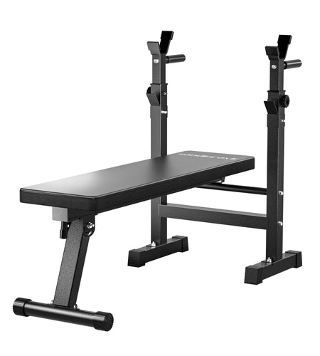 Folding Weight Bench Home Gym Adjustable Strength Training Adjustable Barbell Rack