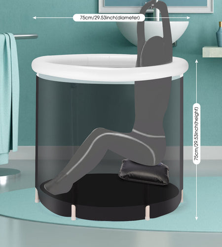 Recovery Ice Tub Foldable Bathtub Outdoor Portable Cold Water Therapy Tub Fitness Rehab Ice Tub for Athletes Long Lasting Insulated Ice Tub, Spa Soaking Bucket