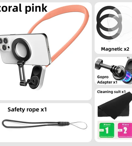 Magnetic Neck Holder Mount Necklace POV for Mobile Phones Smartphones Iphone 11 12 13 14 15 Android Sumsung Accessory