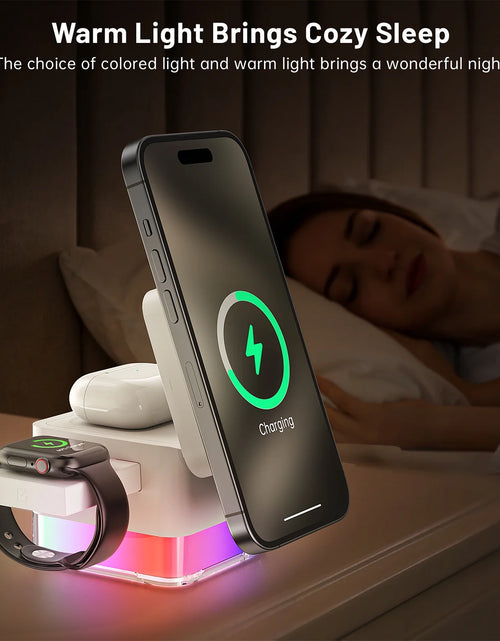 Load image into Gallery viewer, Wireless Charging Station, 3 in 1 Mag-Safe Charger Stand for Multiple Iphone Devices, Magnetic Wireless Charger for Iphone 15/14/13/12/Pro/Pro Max, Iwatch Ultra/Se/9/8/7/6/5/4/3/2, Airpods 2/3, White

