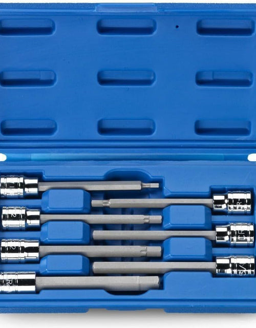 Load image into Gallery viewer, 10072A 3/8-Inch Drive Extra Long Allen Hex Bit Socket Set, SAE, 1/8-Inch - 3/8-Inch | S2 and Cr-V Steel, 7-Piece Set
