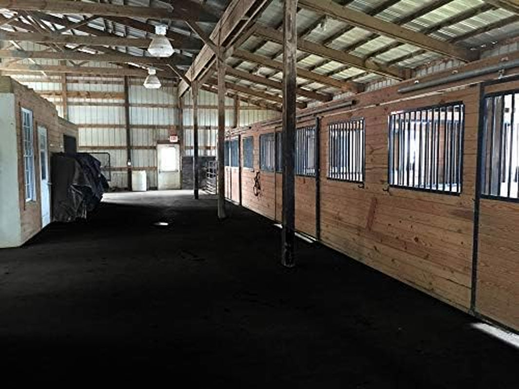 American Floor Tiles - Heavy Duty Stall Tiles - Stable/Horse Tiles - Thick, Durable Rubber Flooring Solid Black 8' X 20' Set 1/2" Thick (40 Tiles Total)