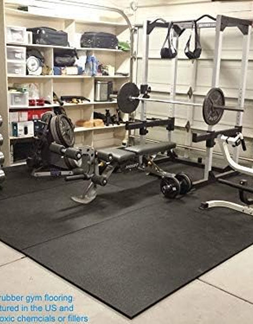 Load image into Gallery viewer, American Floor Tiles - Heavy Duty Stall Tiles - Stable/Horse Tiles - Thick, Durable Rubber Flooring Solid Black 8&#39; X 20&#39; Set 1/2&quot; Thick (40 Tiles Total)
