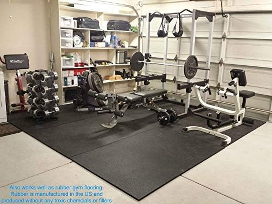 American Floor Tiles - Heavy Duty Stall Tiles - Stable/Horse Tiles - Thick, Durable Rubber Flooring Solid Black 8' X 20' Set 1/2" Thick (40 Tiles Total)