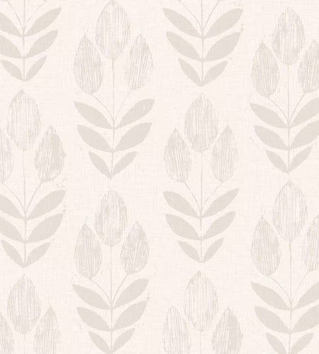 Scandinavian Grey Block Print Tulip Grey Wallpaper Sample