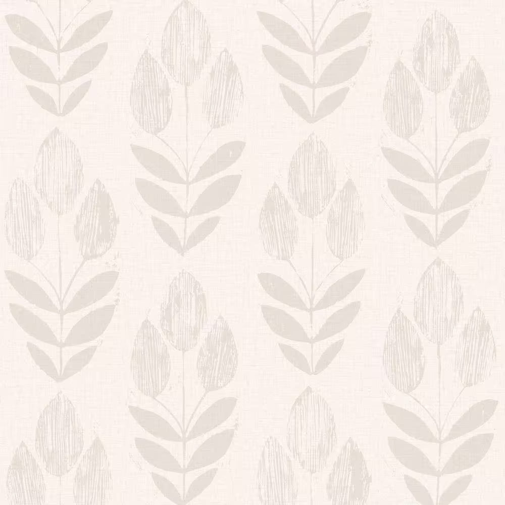 Scandinavian Grey Block Print Tulip Grey Wallpaper Sample