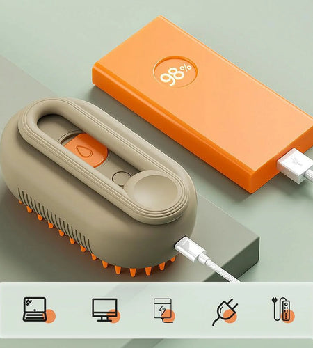 Cat Steam Brush, 3 in 1 Self Cleaning Cat Steamy Pet Brush Steamer Brush for Massage for Removing Tangled and Loosse Hair (Light Green)